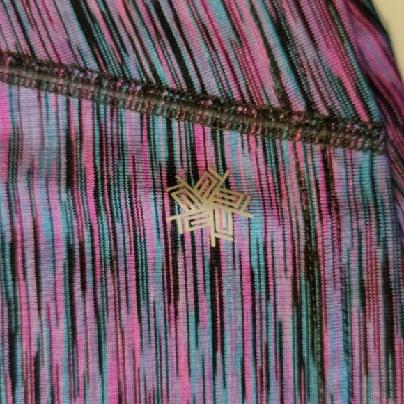 Petite Large Tek Gear Purple, Blue, Pink Heathered Short Sleeve Workout Top - Picture 2 of 5